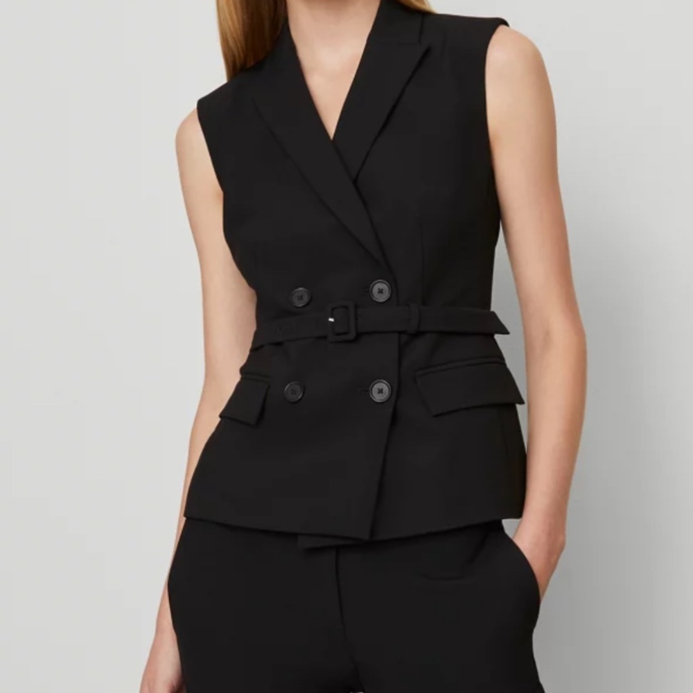 Belted Double Breasted Vest in Seasonless Stretch Size 8